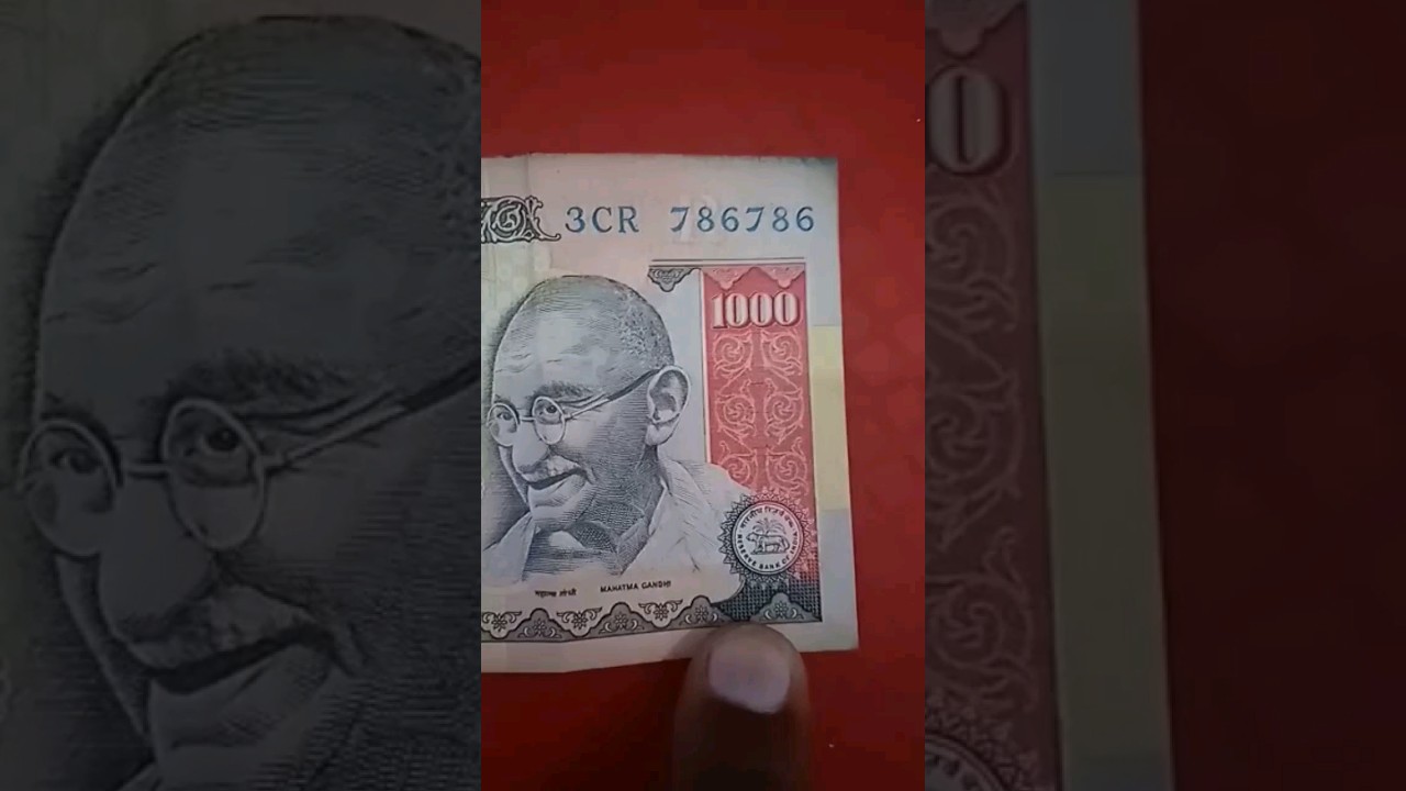 Indian Currency 1000 rupees Old Note (786786) 
