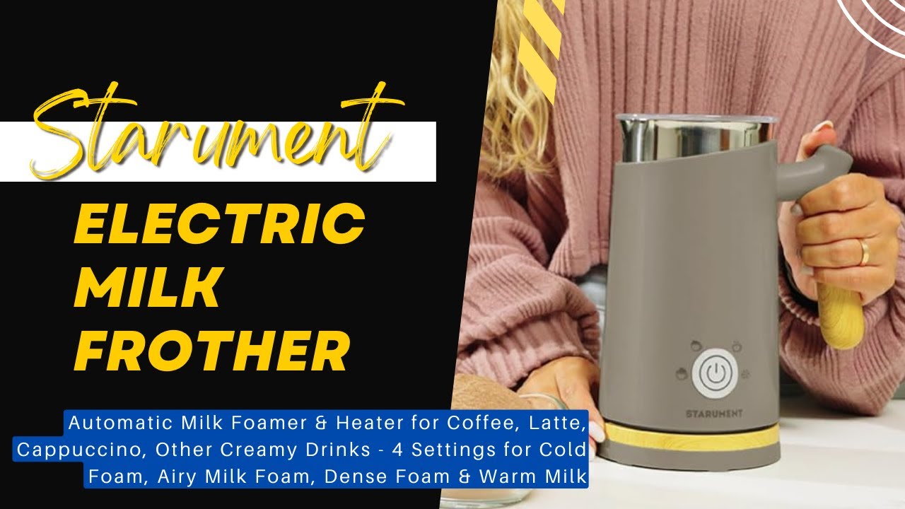 Starument Electric Milk Frother Automatic Milk Foamer & Heater for Coffee-  Green