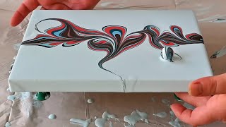 (652) TRIPTYCH painting with MARBLES ~ EASY Fluid art for BEGINNERS ~ Triptych painting tutorial