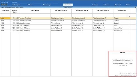 Tally Add On : Import Sales Order from Excel to Tally in Tally Prime software.