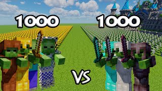1000 Zombies Vs 1000 Zombies | Minecraft