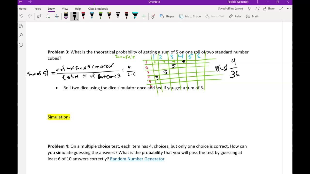 Theoretical, experimental, simulated probability and simulat - YouTube