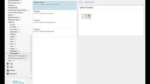 Creating a Table of Contents