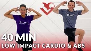 Low Impact Cardio &amp; Standing Abs Workout - No Jumping HIIT Workout for Beginners