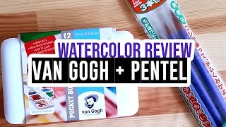 Review - Van Gogh Watercolor Pocket Box & Pentel Neo-sable Brushes