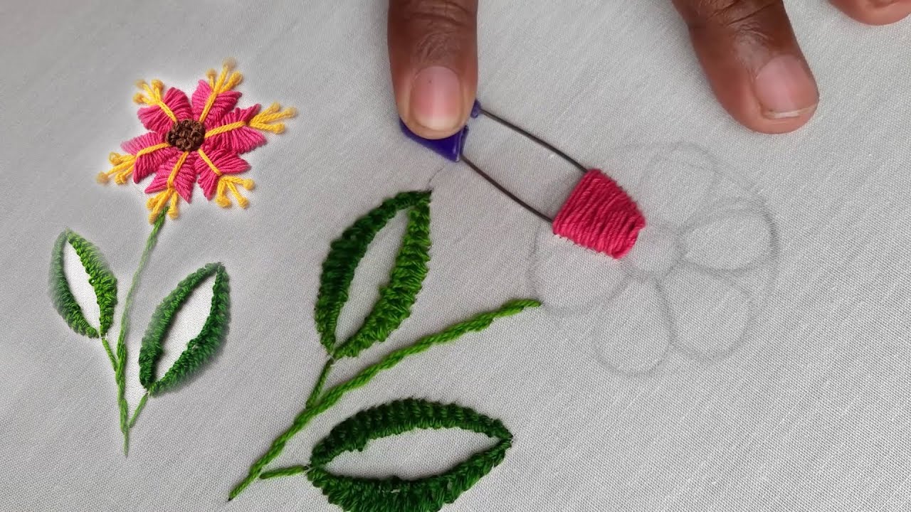 Amazing new tricks flower embroidery for safety pin tricks sewing hack