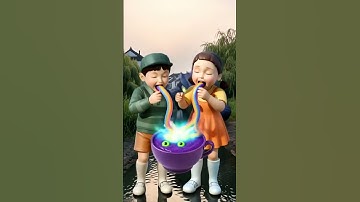 Squid Game eating colorful monster edible slime ASMR #asmrRainbow #squidgame #squidgame2 #ai