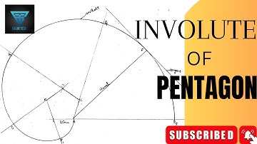 How to draw INVOLUTE OF REGULAR PENTAGON |engineering drawing with tangent and normal