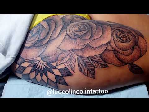 Tatuagem de rosas tattoo floral tatuagem rastelada