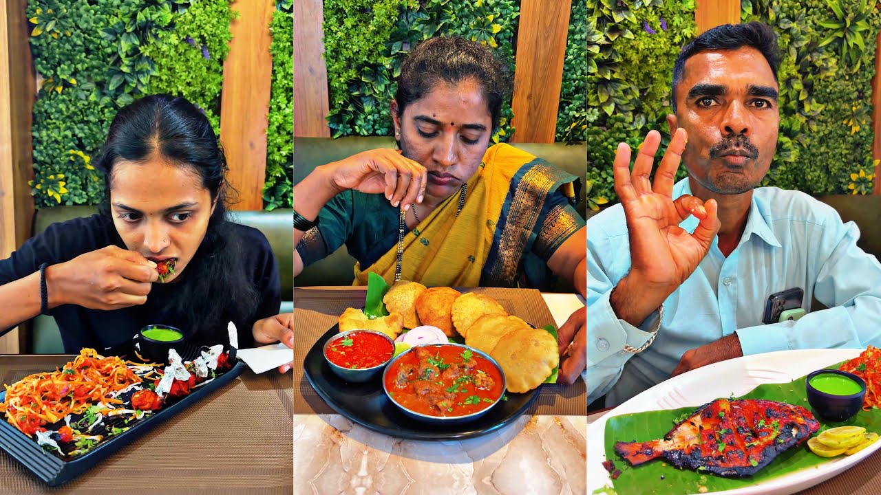 आईने खाल्ला हॉटेल मध्ये गावठी चिकन वडे 😍 आणि टेबल भरून seafood starters 👌😱 #marathi #family