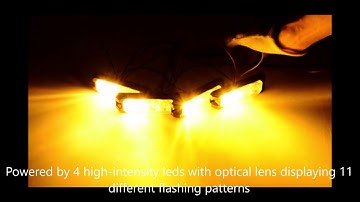 4X SYNC Emergency Amber 4LED Strobe Lights Vehicle Car Truck Warning IP68 12-24V