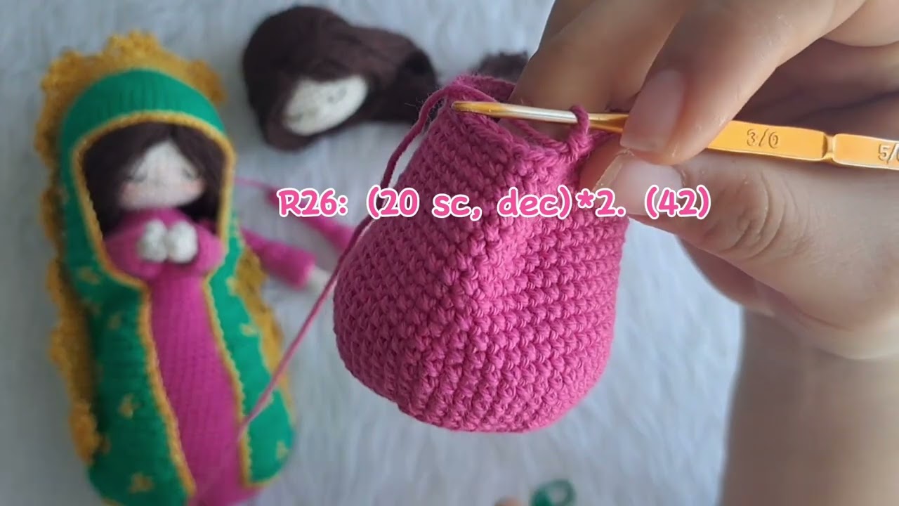 Amigurumi Virgen de Guadalupe (Parte 2) cuerpo [subtitulo en Ingles]