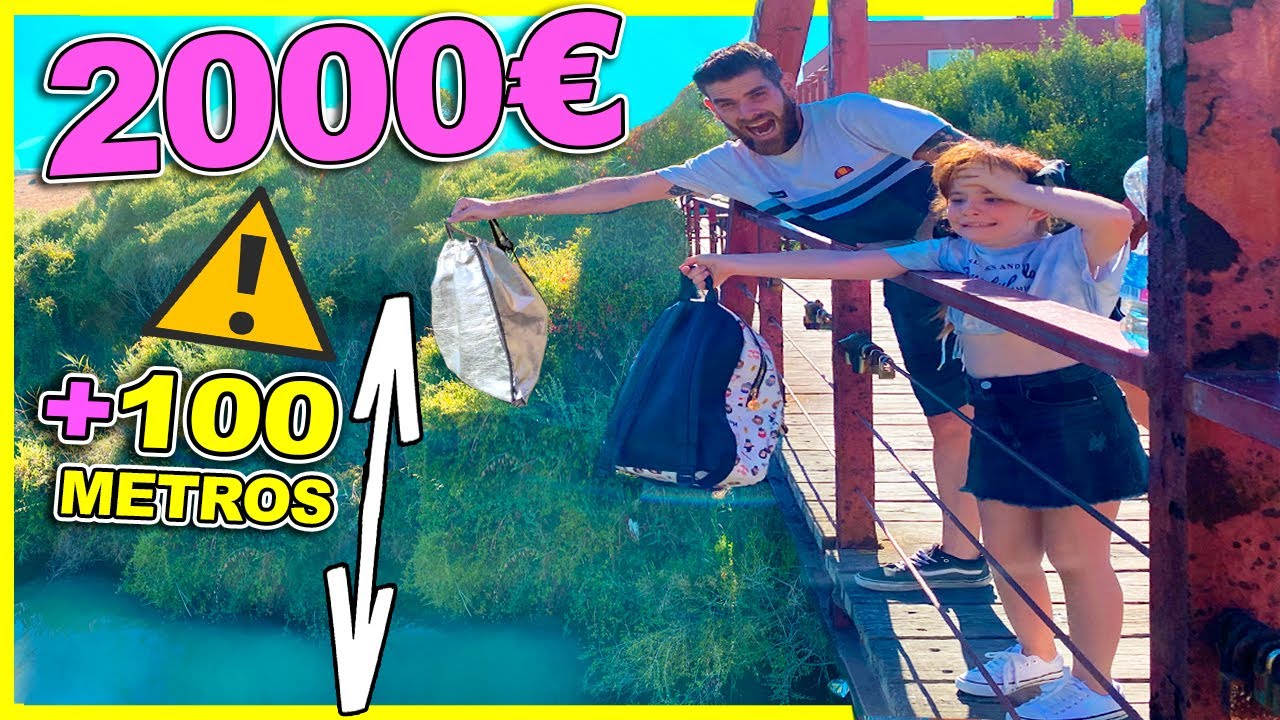 EL ÚLTIMO en SOLTAR SU MOCHILA GANA 2000€ 🤑DESDE UN PUENTE Y IPHONE