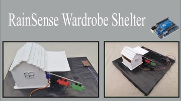 How to make Rain detector with wardrobe shelter || using arduino and servo motor || science project