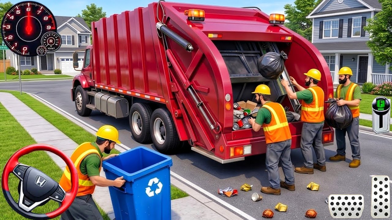 ディーゼル Garbage Trash Truck Realistic Simulator 3D - City Road Garbage