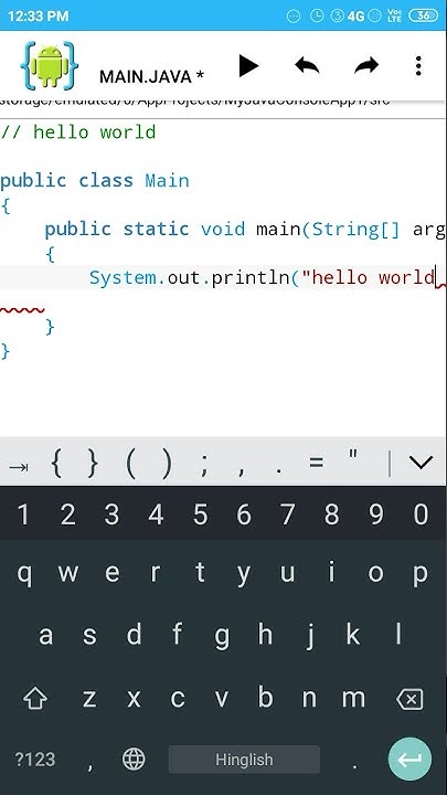hello world in java program in android | java in android - YouTube