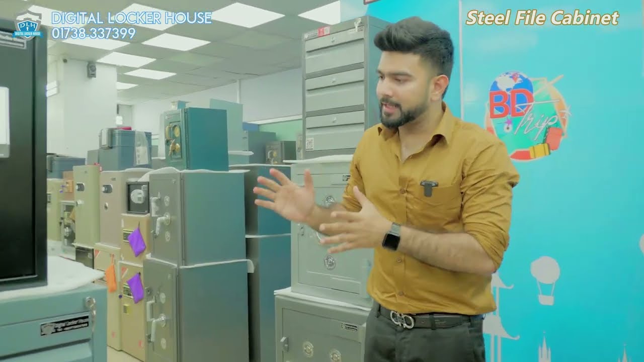 ২ ড্রয়ার ও সিন্দুকসহ ডিজিটাল লকার হাউজের স্টিল ফাইল কেবিনেট ।
