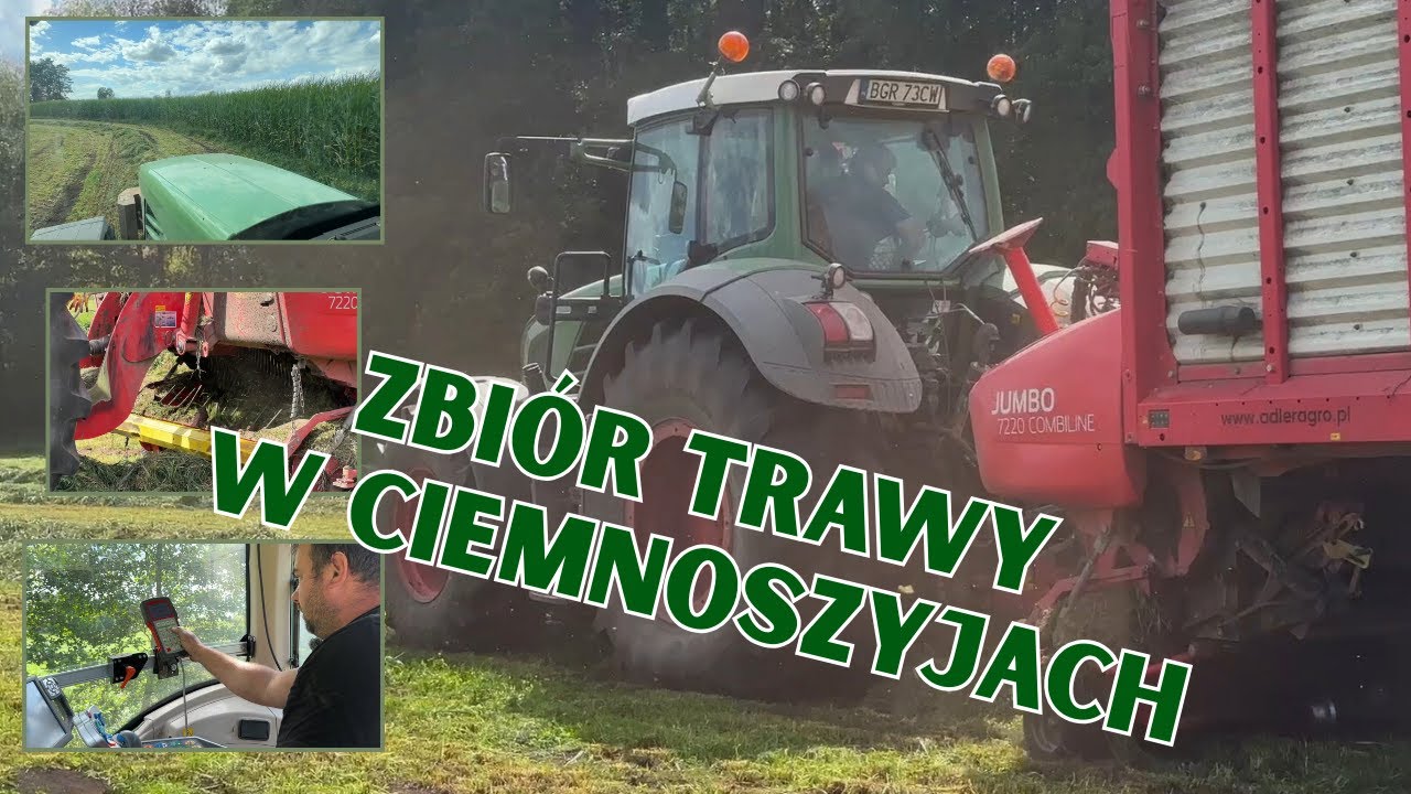 Zbieranie trawy w Ciemnoszyjach FENDT 826 Vario POTTINGER JUMBO 7220 Combiline Rolnicy z Podlasia
