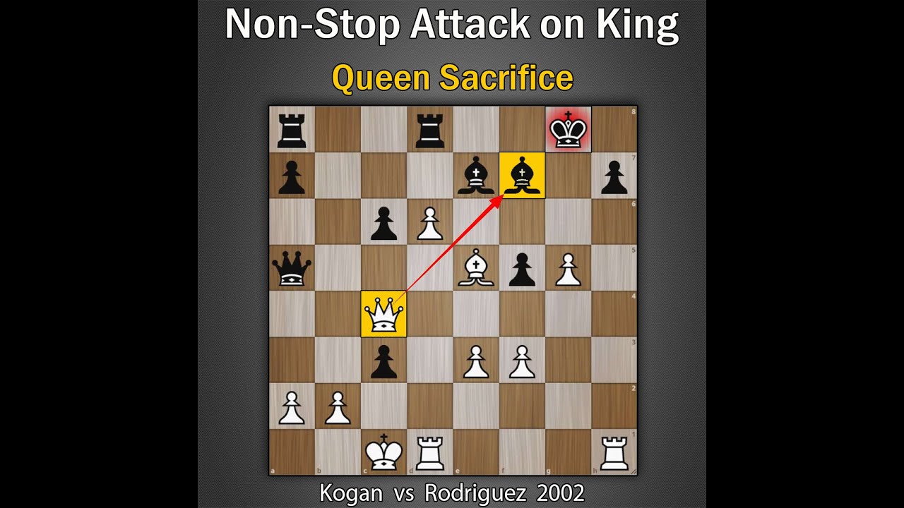 NonStop Attack on King Queen Sacrifice Kogan vs Rodriguez 2002 YouTube