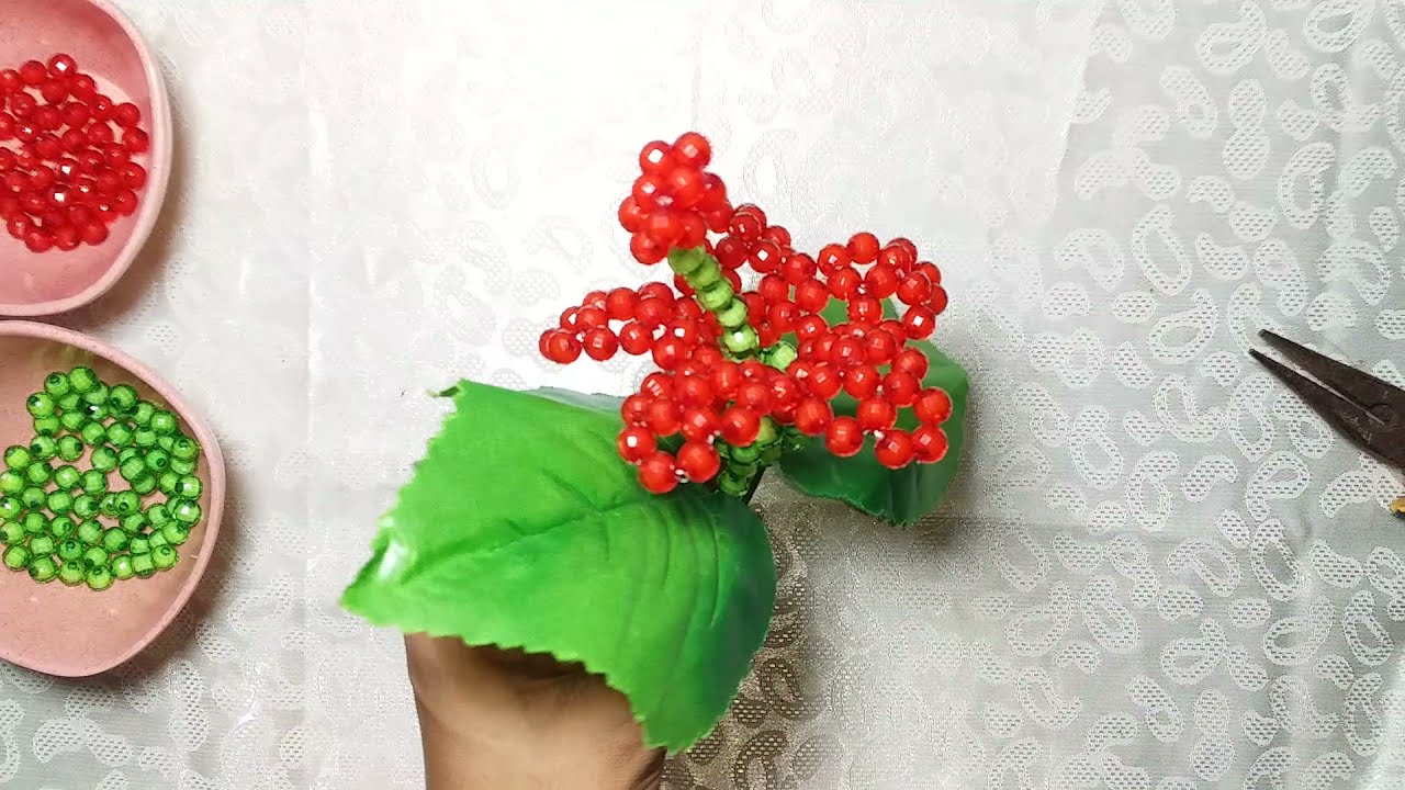 পুতির জবা ফুল তৈরি/How to make beaded China  rose/শোপিস/putir kaj