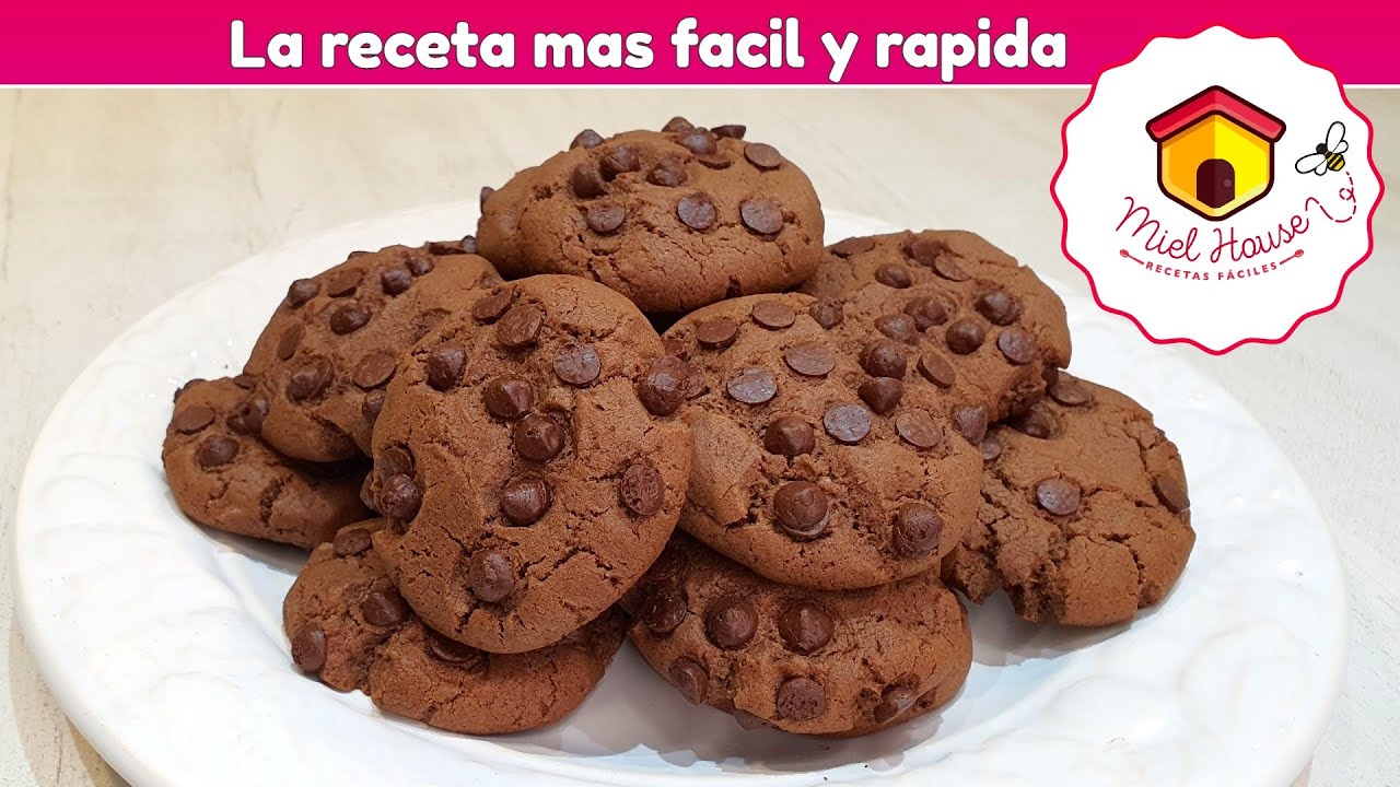 Como hacer galletas de chocolate EN MINUTOS receta fácil y rápida - YouTube