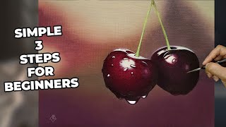 Quick and Easy Painting Idea for beginners to start painting | 🍒Cherries