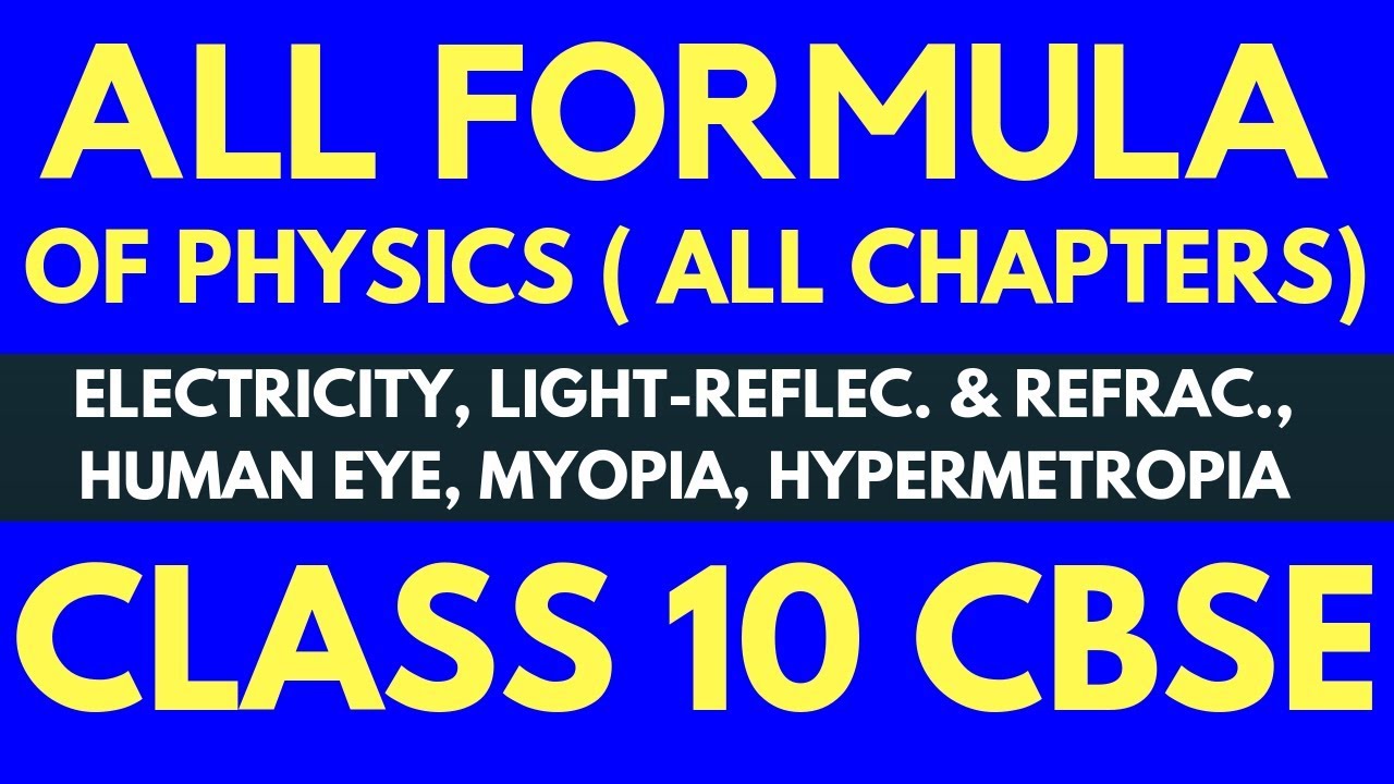 Physical Science Formula Chart