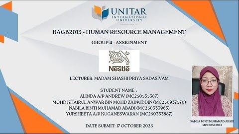Group 4 HRM (Assignment 30%) - NESTLE