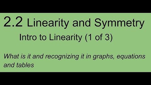 Alg2 Lesson 2.2 Linearity and Symmetry - Intro to Linearity