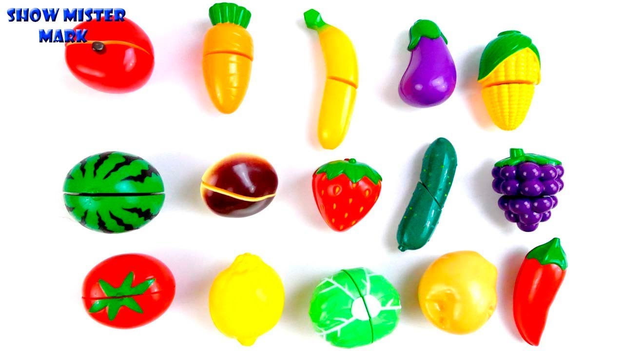 Learn names of Toy Fruit and Vegetables Real Fruits and Vegetables
