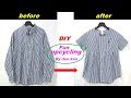 DIY 남성셔츠-여성 등지퍼 반팔 블라우스로 리폼 blouse 패션 스타일