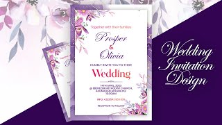 How To Design a Minimalist WEDDING INVITATION CARD - Step by Step Photoshop Tutorial