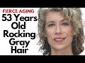 53 YEARS OLD ROCKING GRAY HAIR | FIERCE AGING | Nikol Johnson