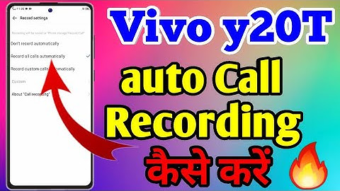 How To Auto Call Recording in Vivo Y20T | Vivo Y20T Me Auto Call Recording Kaise Kare