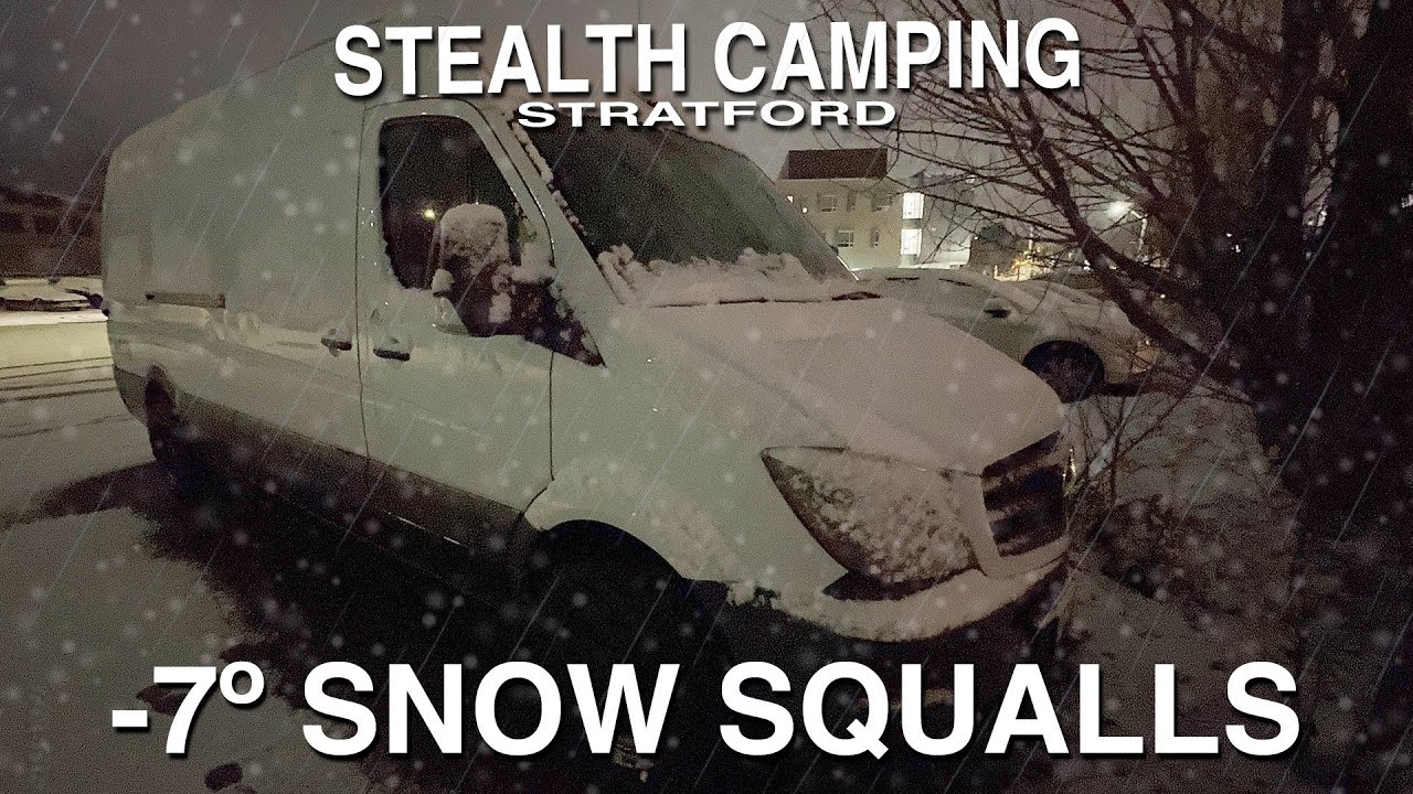 Скрытый кемпинг в плохую погоду и еда в маленьком городке в Стратфорде