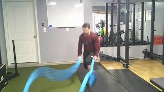 Battle Rope: Wings with Split Jumps