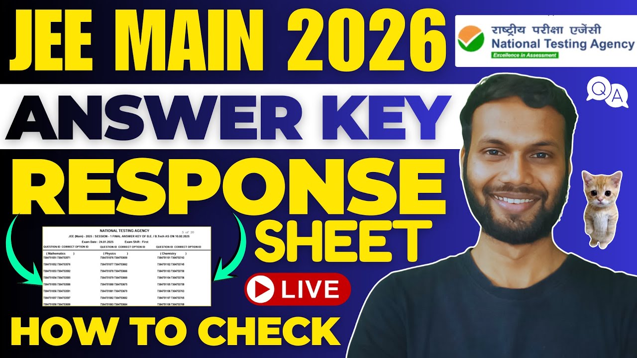 🛑JEE Main 2026 Official Answer Key & Response Sheet Live Update☠️| How to check JEE Main Answer Key?