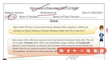 Science Worksheet 16 Class 9(11/8/21)English Medium/ Worksheet 16 Science Class 9/ Worksheet Sci 16