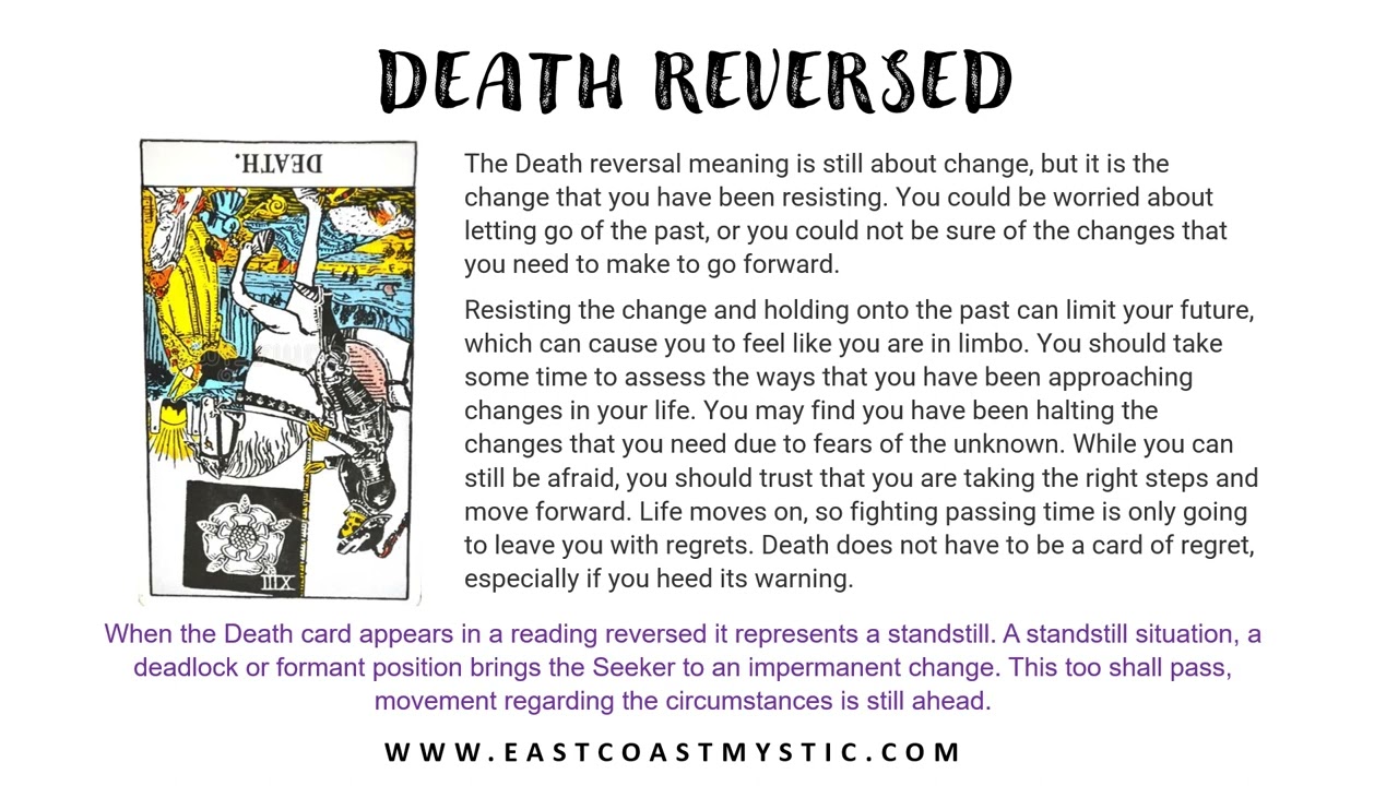 The Death Card Reversed YouTube The Death Card Reversed YouTube