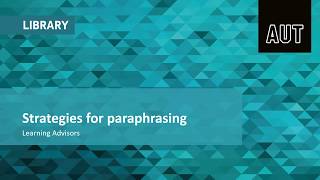 Strategies for paraphrasing
