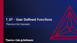 Example T_07 - User Defined Functions