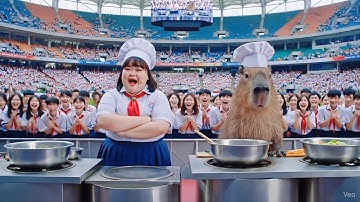 capybara thắng giải nhất trong cuộc thi nấu ăn hài hước #capybara