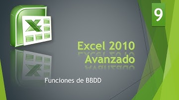 Excel Avanzado 2010 Bases de Datos 9  Funciones de BBDD