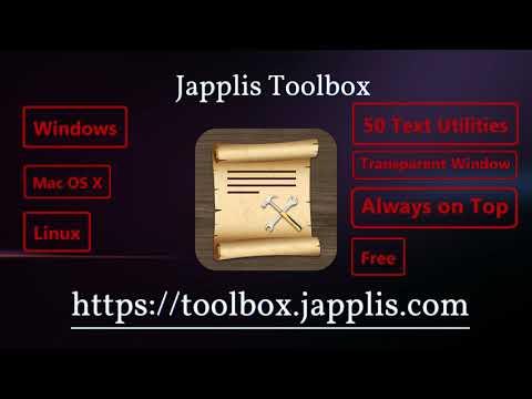 More than 50 free text utilities - Japplis Toolbox 5.0 released