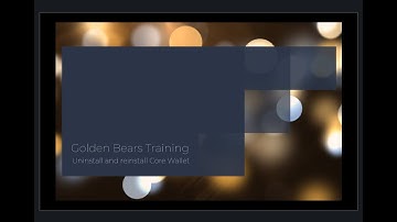 uninstalling and reinstalling the  G999 Core wallet