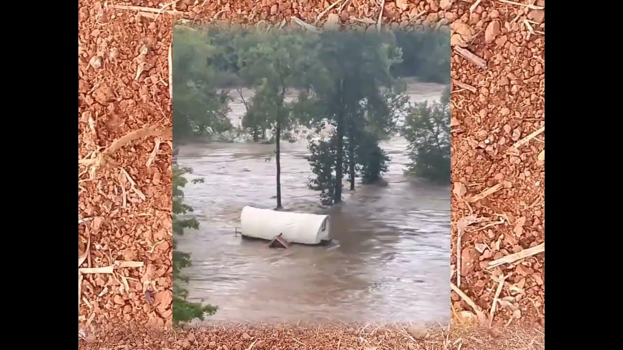 heavy floods due to heavy rains in Asheville of North Carolina, US