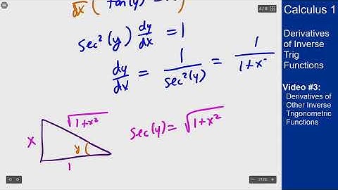 Derivatives of Inverse Trig Functions - Video 3 - Derivatives of Other Inverse Trig Functions