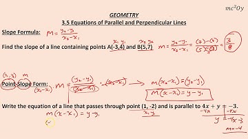 G 3.5, Equations of Parallel and Perpendicular Lines (E)