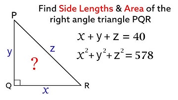 Math Olympiad | Find Side Lengths & Area of the right angle Triangle ? | #maths #geometry
