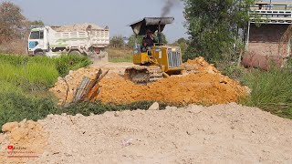 Ultimate Komatsu Dozer Full Working Success New Road Construction Build The Rice Field In Village